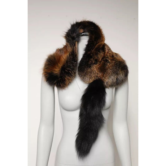 Dolce & Gabbana Brown Red Fox Fur Neck Warmer Winter Scarf