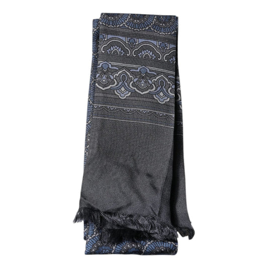 Dolce & Gabbana Dark Blue Fantasy Silk Neck Wrap Shawl Scarf MS7280