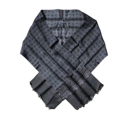 Dolce & Gabbana Dark Blue Fantasy Silk Neck Wrap Shawl Scarf MS7280