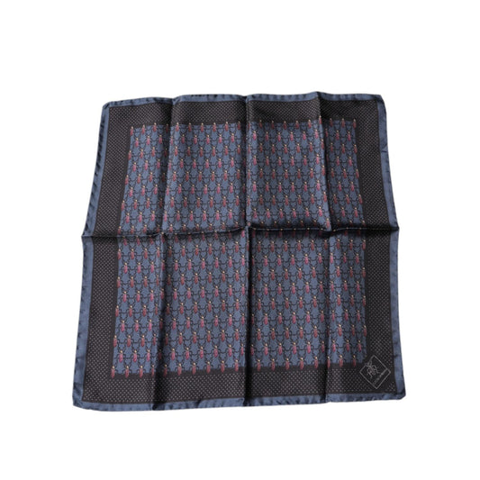 Dolce & Gabbana Dark Blue Beetle Square Handkerchief Scarf MS7289