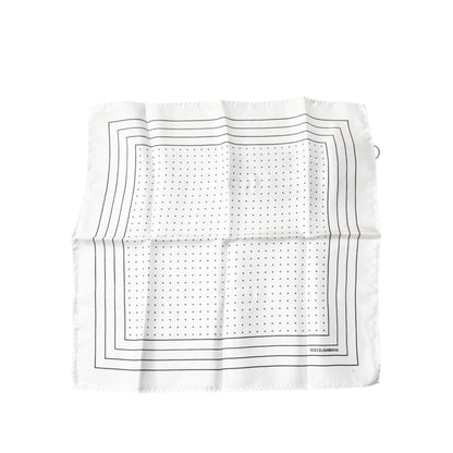 Dolce & Gabbana White Polka Dots Square Handkerchief Scarf Dolce & Gabbana