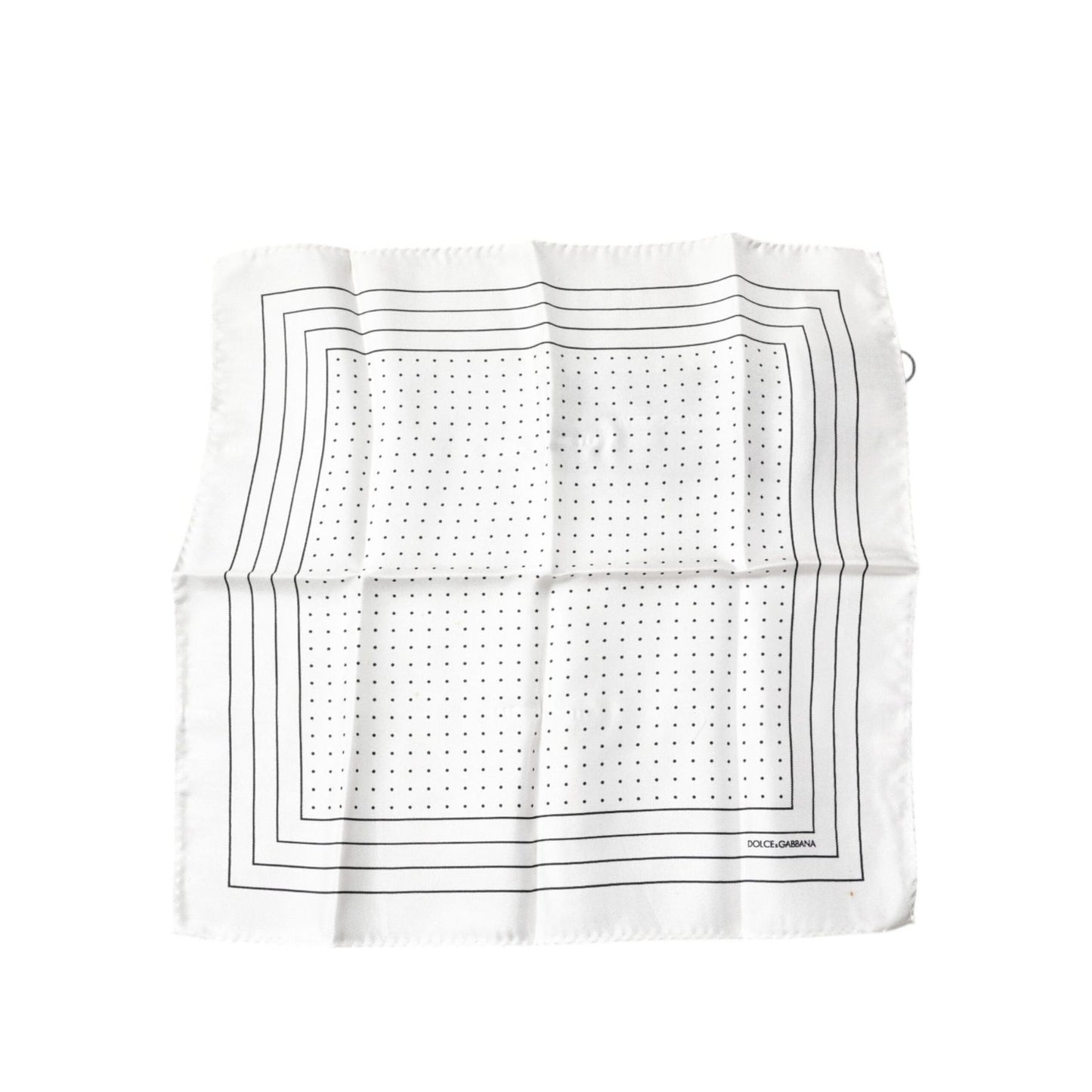 Dolce & Gabbana White Polka Dots Square Handkerchief Scarf Dolce & Gabbana