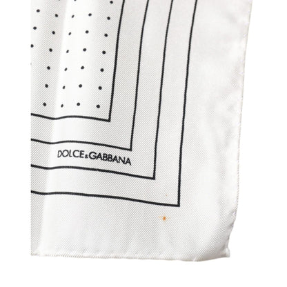 Dolce & Gabbana White Polka Dots Square Handkerchief Scarf Dolce & Gabbana