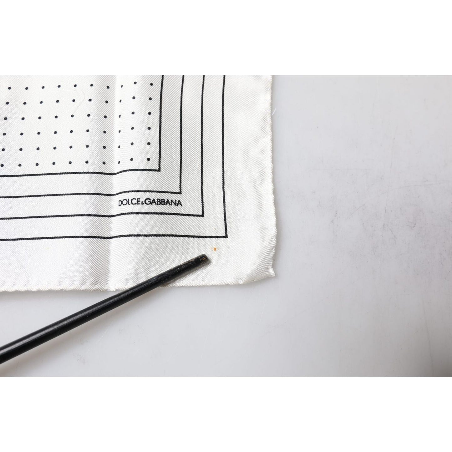 Dolce & Gabbana White Polka Dots Square Handkerchief Scarf Dolce & Gabbana
