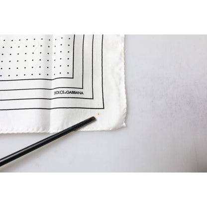 Dolce & Gabbana White Polka Dots Square Handkerchief Scarf Dolce & Gabbana