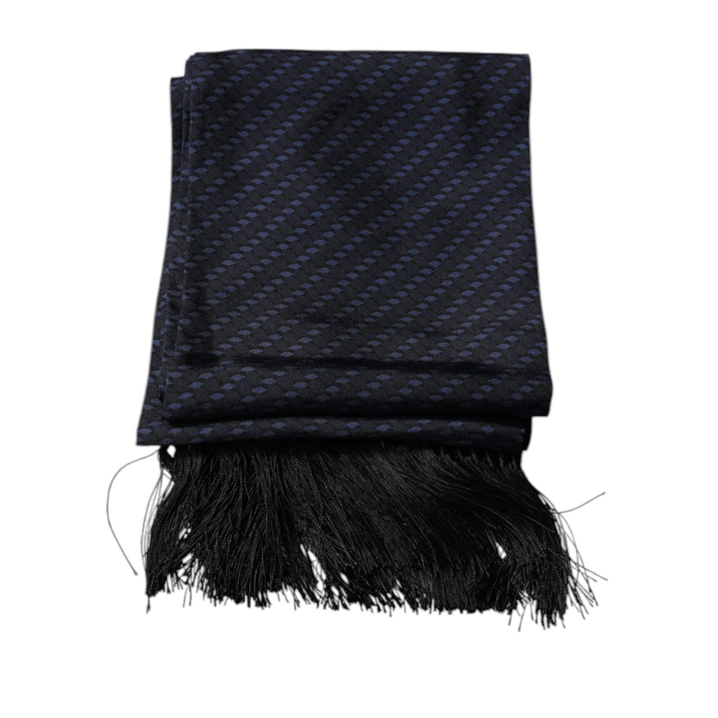 Dolce & Gabbana Dark Blue Fantasy Fringes Neck Wrap Scarf MS7441