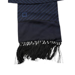 Dolce & Gabbana Dark Blue Fantasy Fringes Neck Wrap Scarf MS7441