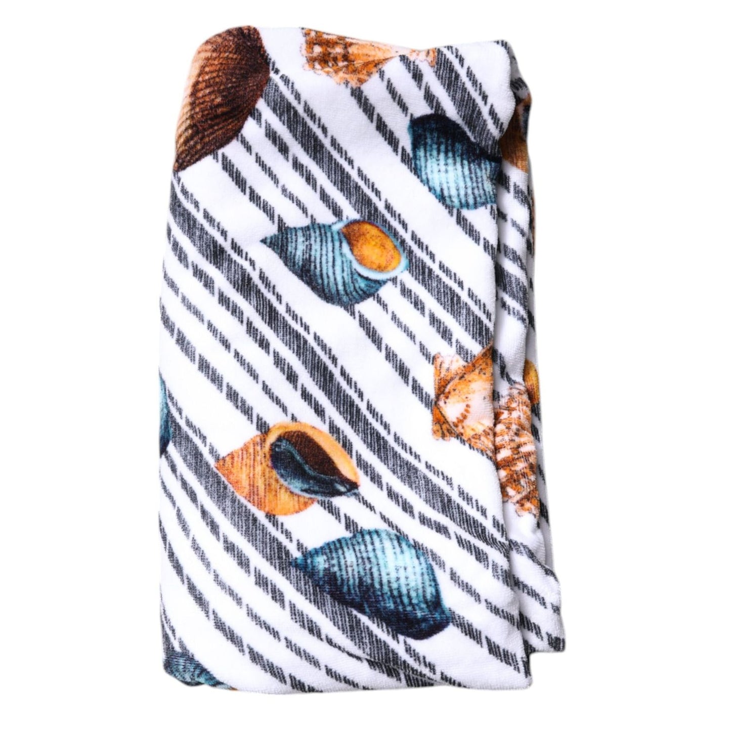 Dolce & Gabbana Multicolor Stripes Seashells Beach Towel MS7447