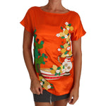Dolce & Gabbana Silk Orange Lemon Crystal T-shirt Top TSH2381-36