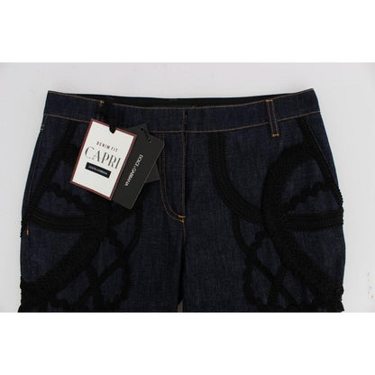 Dolce & Gabbana Blue Denim Cotton CAPRI Torero Jeans