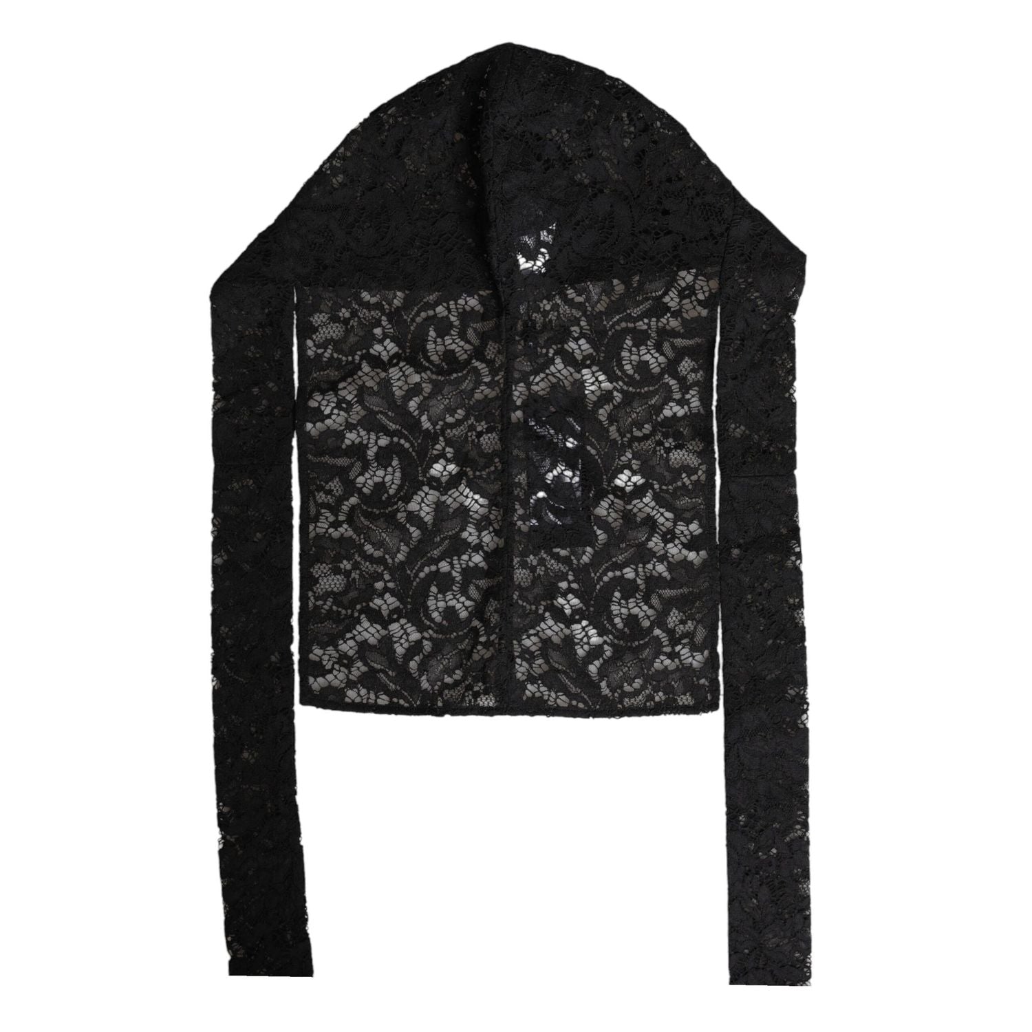 Dolce & Gabbana Black Floral Lace Whole Head Wrap Hat