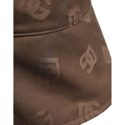 Dolce & Gabbana Brown Logo Monogram Cotton Bucket Cap Dolce & Gabbana