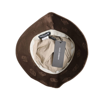 Dolce & Gabbana Brown Logo Monogram Cotton Bucket Cap Dolce & Gabbana