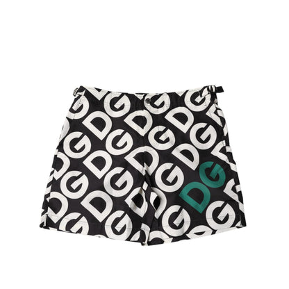 Dolce & Gabbana Black White Logo Beachwear Shorts Swimwear Dolce & Gabbana