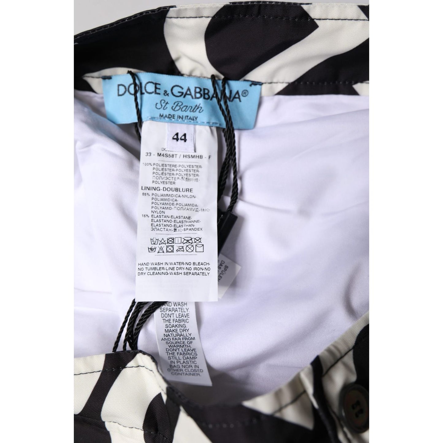 Dolce & Gabbana Black White Logo Beachwear Shorts Swimwear Dolce & Gabbana