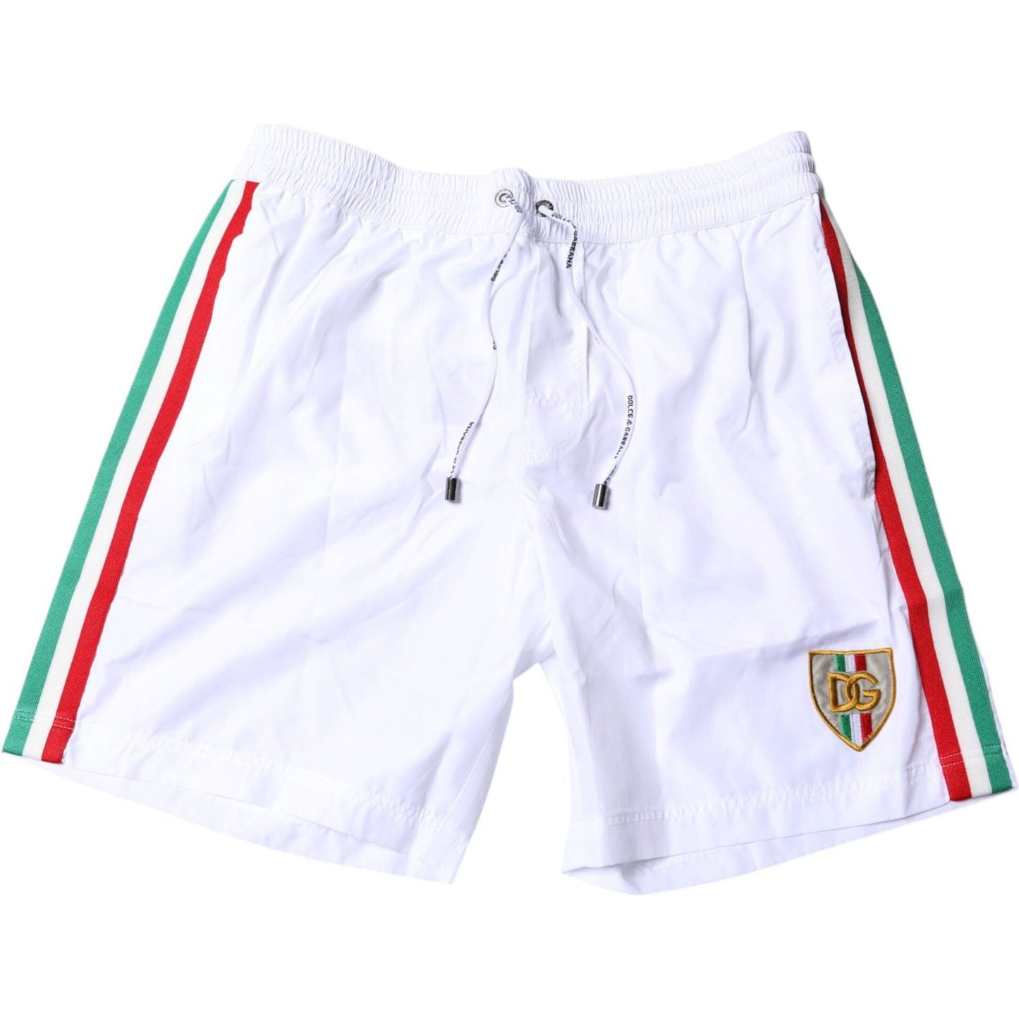 Dolce & Gabbana White Stripes Beachwear Shorts 2 Pc Swimwear Dolce & Gabbana