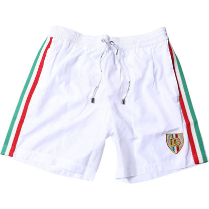 Dolce & Gabbana White Stripes Beachwear Shorts 2 Pc Swimwear Dolce & Gabbana