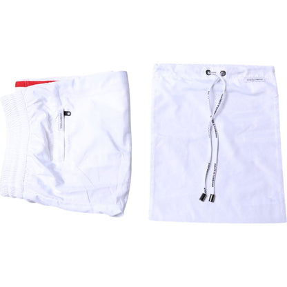 Dolce & Gabbana White Stripes Beachwear Shorts 2 Pc Swimwear Dolce & Gabbana