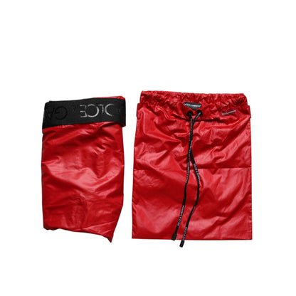 Dolce & Gabbana Red Polyester Beachwear Shorts 2Pc Swimwear Dolce & Gabbana