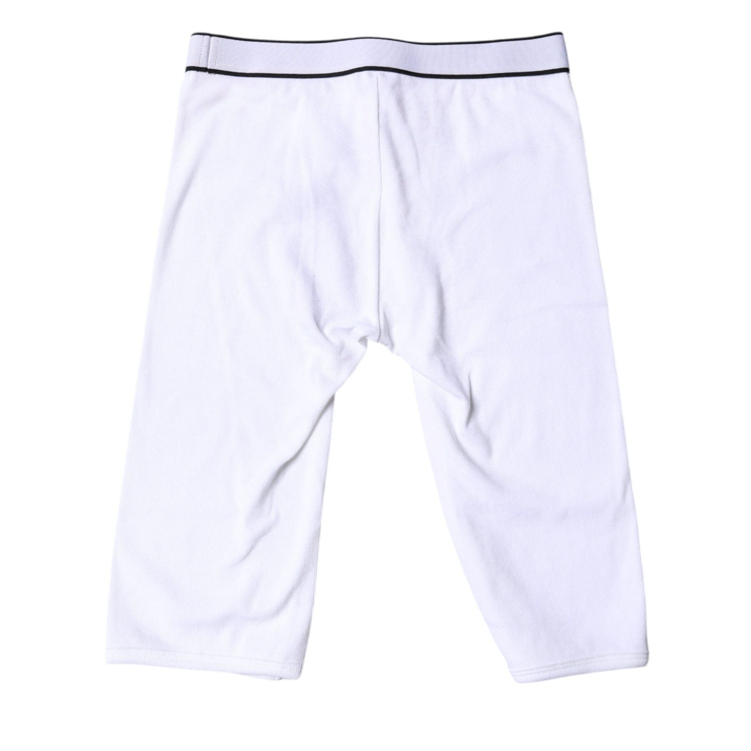 Dolce & Gabbana White Logo Cotton Cropped Tights Underwear