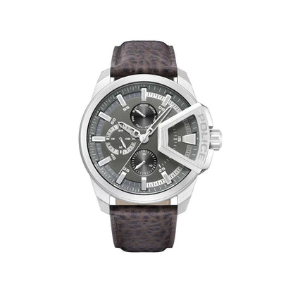 Police Brown Leather Dress Watch
