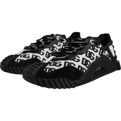 Dolce & Gabbana Black Logo Lace Up Low Top NS1 Sneakers Shoes