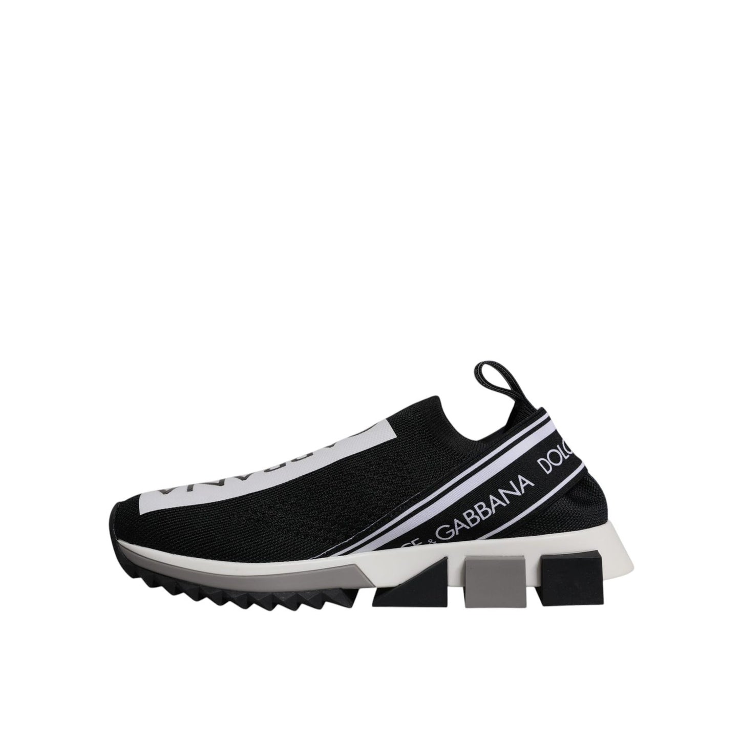 Dolce & Gabbana Black White Slip On Sorrento Sneakers Shoes