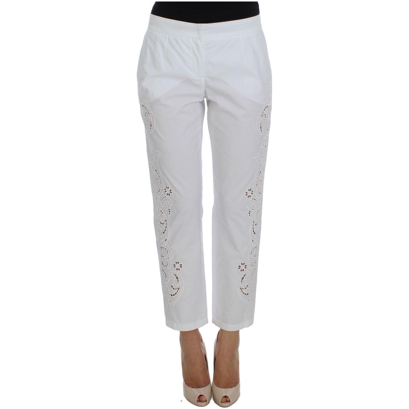 Dolce & Gabbana White Floral Cutout Dress Sicily Pants Dolce & Gabbana