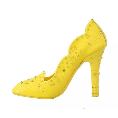 Dolce & Gabbana Yellow Crystal Heels CINDERELLA Shoes