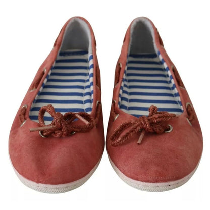 Pantofola D'Oro Scarlet Red Blue Stripe Flat Slip-On Shoes