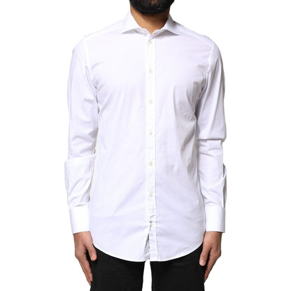 Dolce & Gabbana White GOLD Cotton Long Sleeves Dress Shirt Dolce & Gabbana