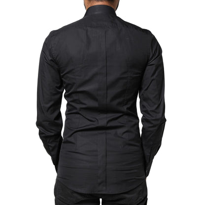 Dolce & Gabbana Black Love Embroidery GOLD Formal Dress Shirt Dolce & Gabbana