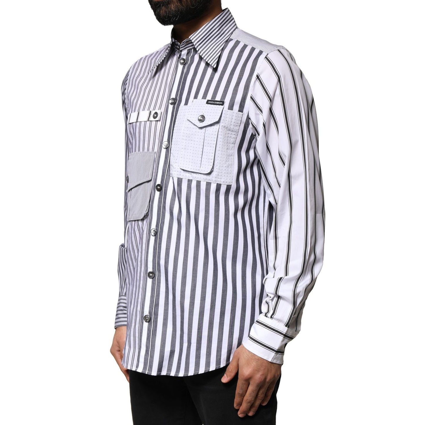 Dolce & Gabbana Multicolor Striped Button Down Casual Shirt Dolce & Gabbana