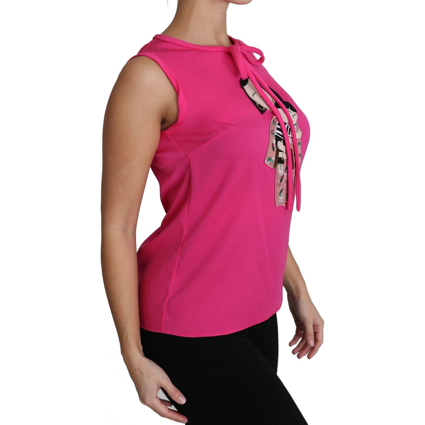 Dolce & Gabbana Pink Family Silk Tank Mama Blouse Top Shirt