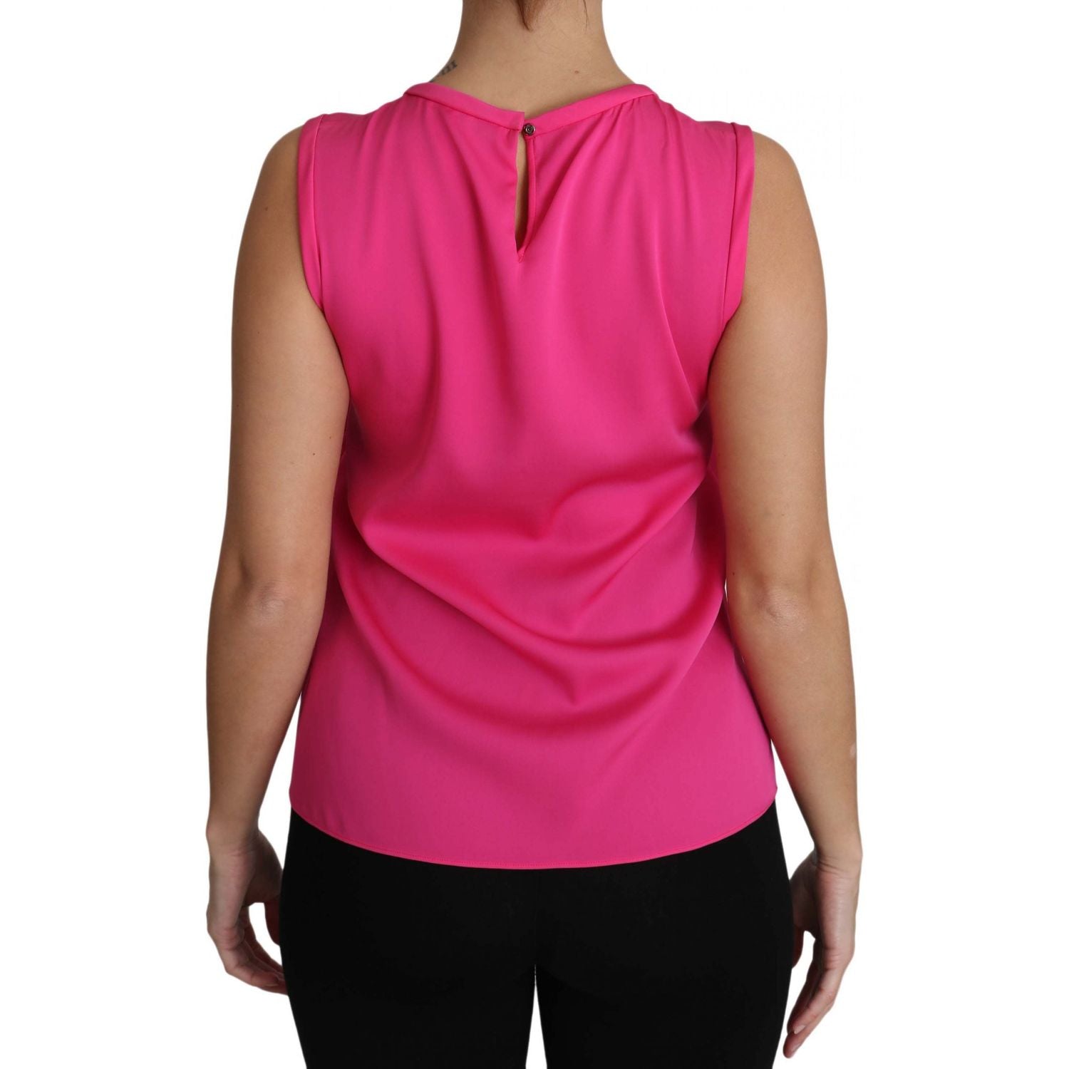 Dolce & Gabbana Pink Family Silk Tank  Mama Blouse Top Shirt