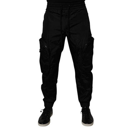 Dolce & Gabbana Black Nylon Cargo Jogger Men Sweatpants Pants Dolce & Gabbana