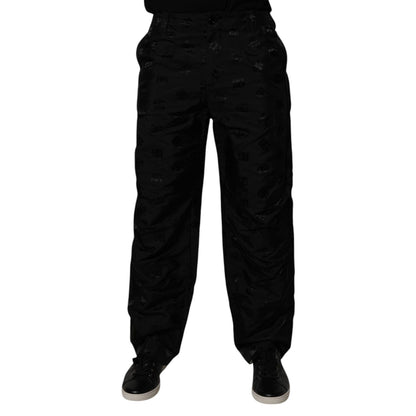 Dolce & Gabbana Black Logo Monogram Straight Pants Dolce & Gabbana