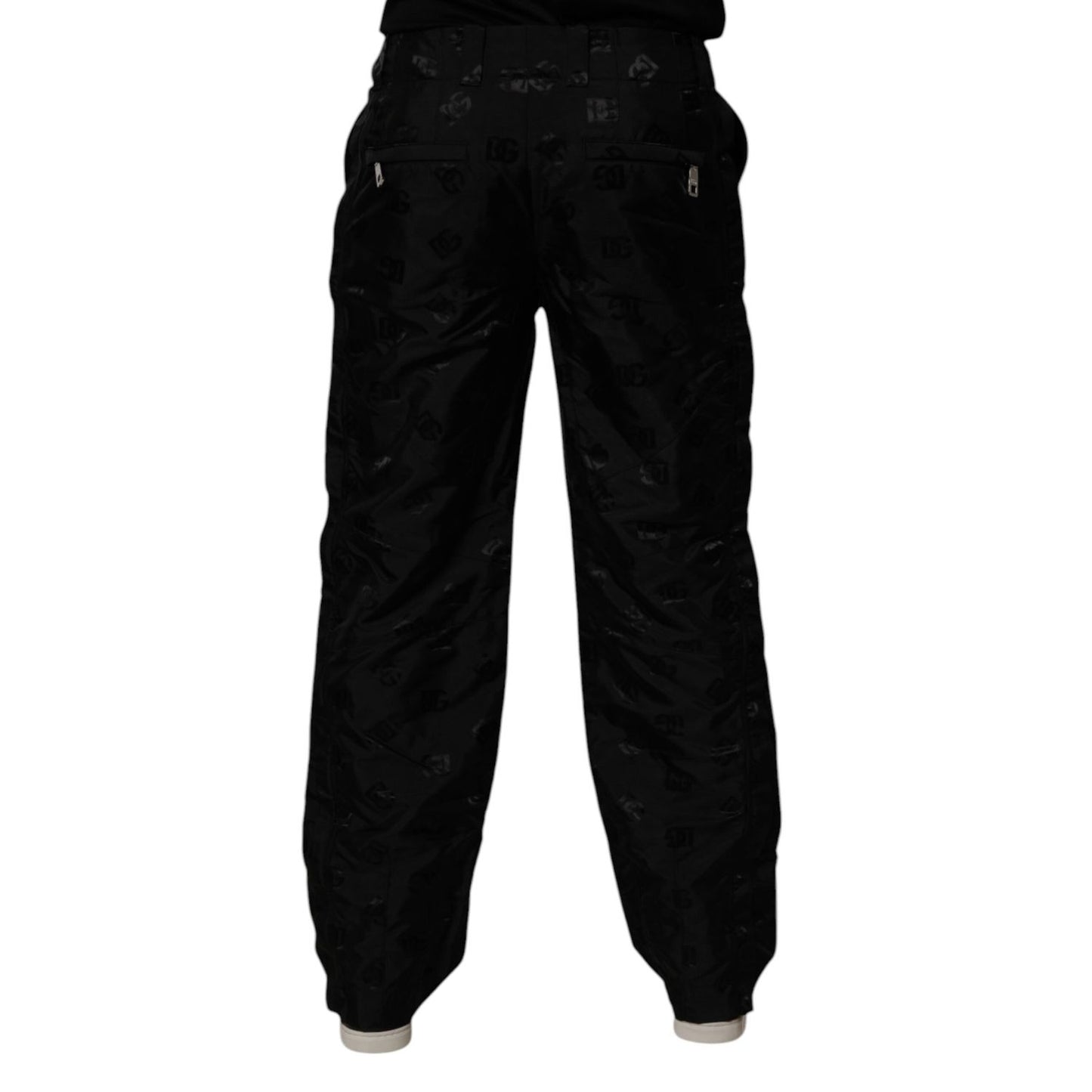 Dolce & Gabbana Black Logo Monogram Straight Pants Dolce & Gabbana