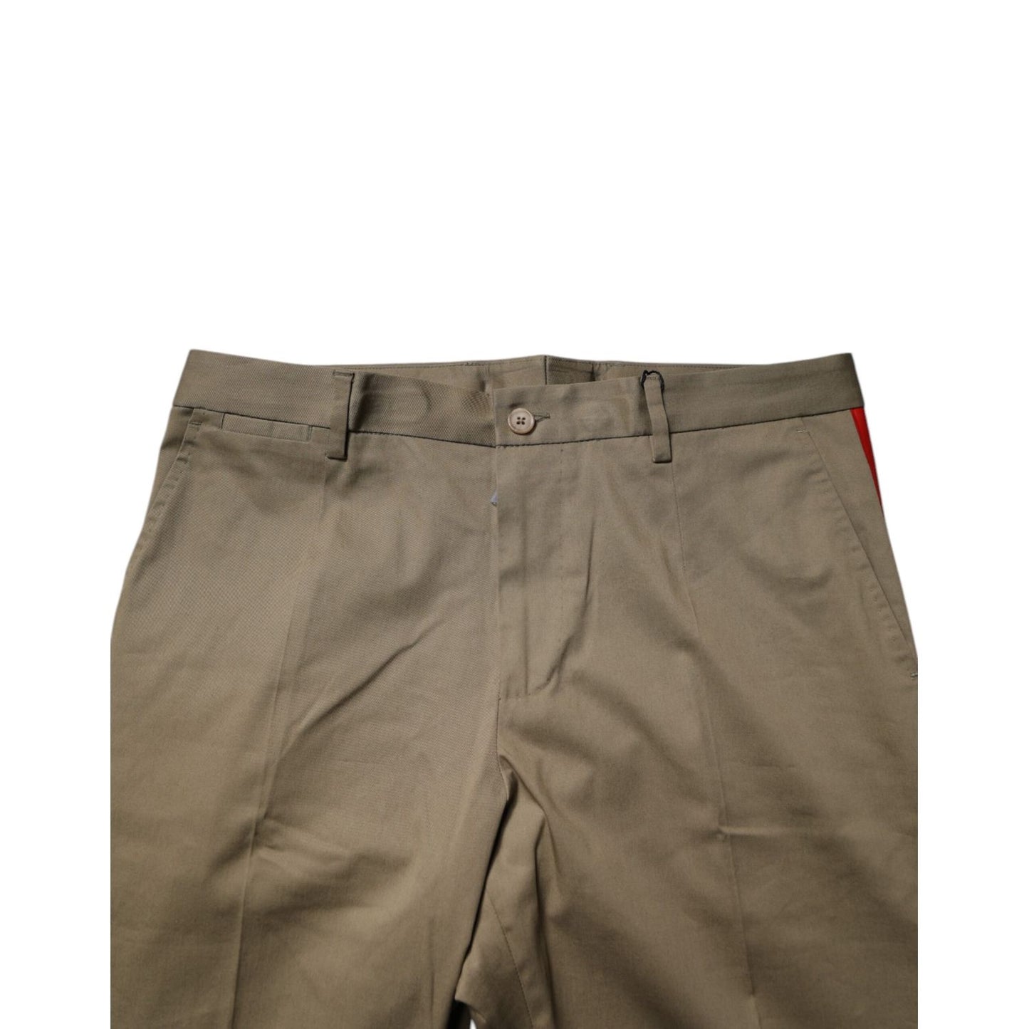 Dolce & Gabbana Dark Khaki Cotton Tapered Pants Dolce & Gabbana