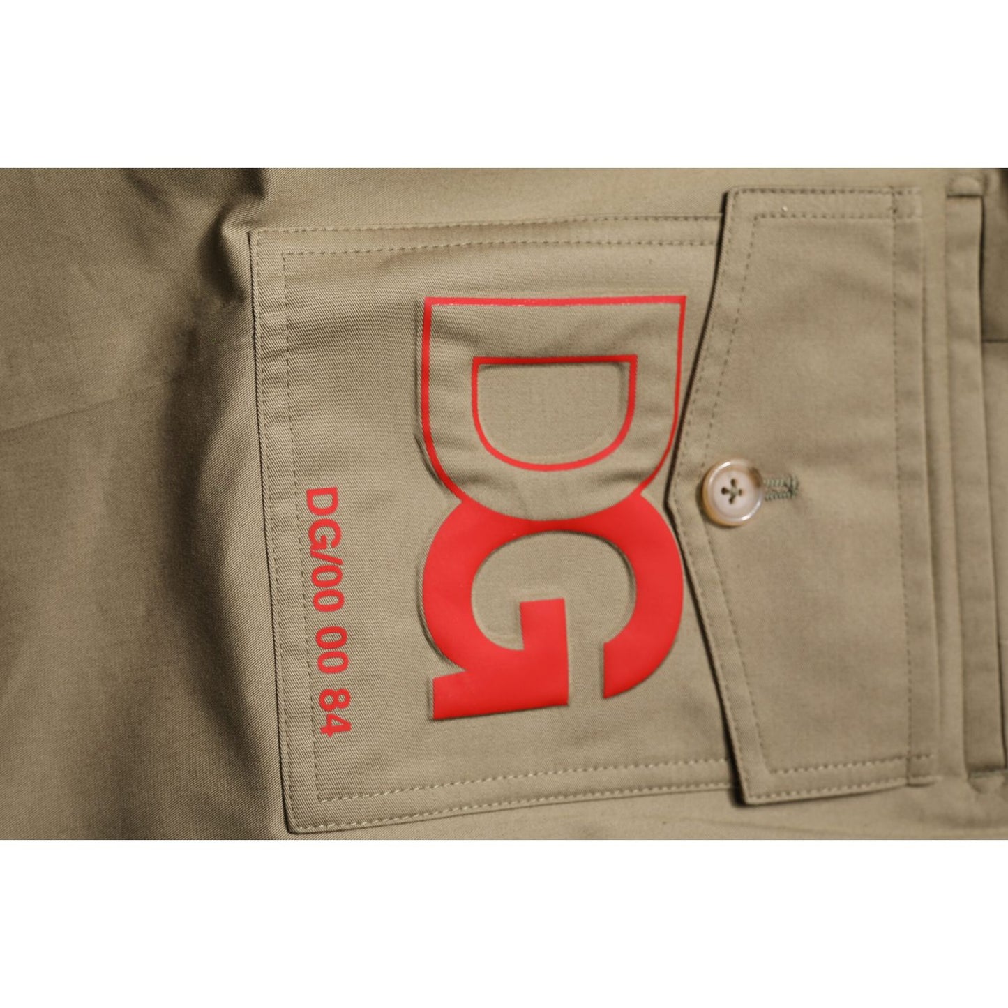 Dolce & Gabbana Dark Khaki Cotton Tapered Pants Dolce & Gabbana