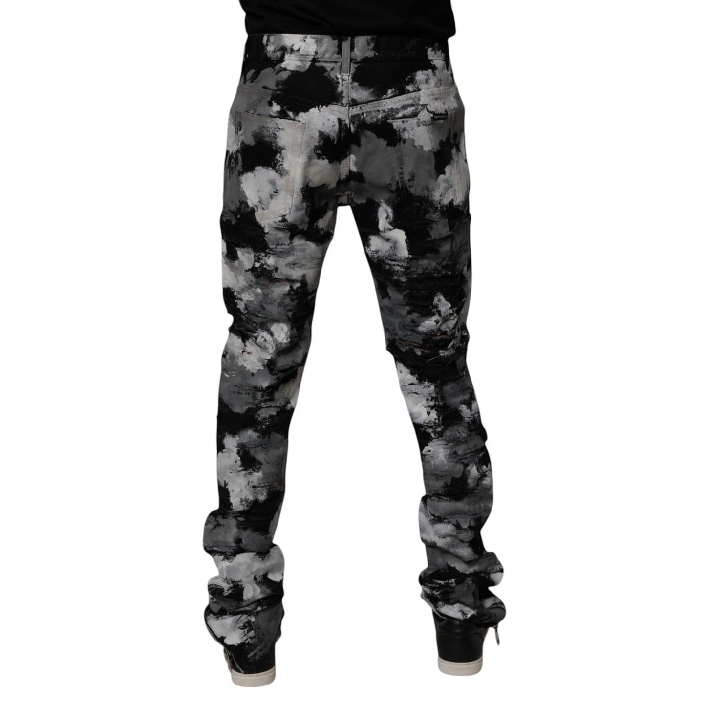 Dolce & Gabbana Multicolor Camouflage Tattered Skinny Denim Jeans Dolce & Gabbana