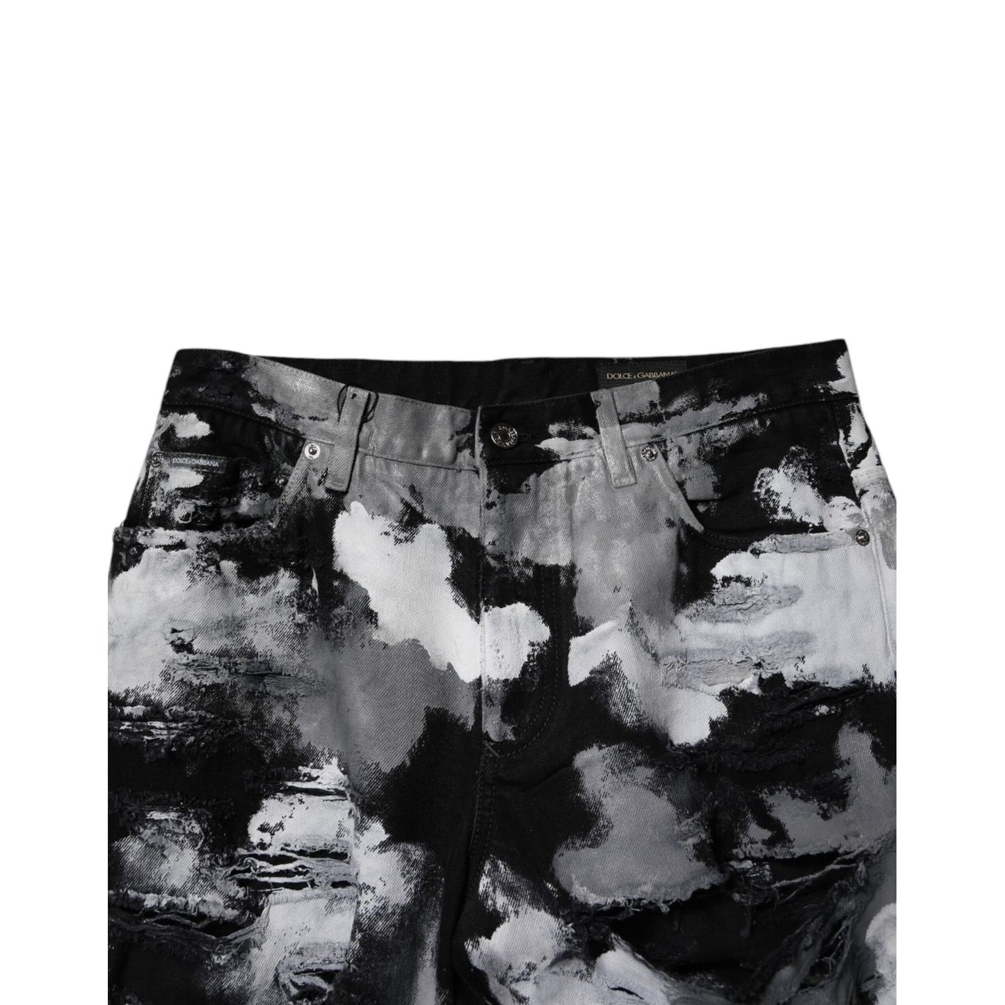 Dolce & Gabbana Multicolor Camouflage Tattered Skinny Denim Jeans Dolce & Gabbana