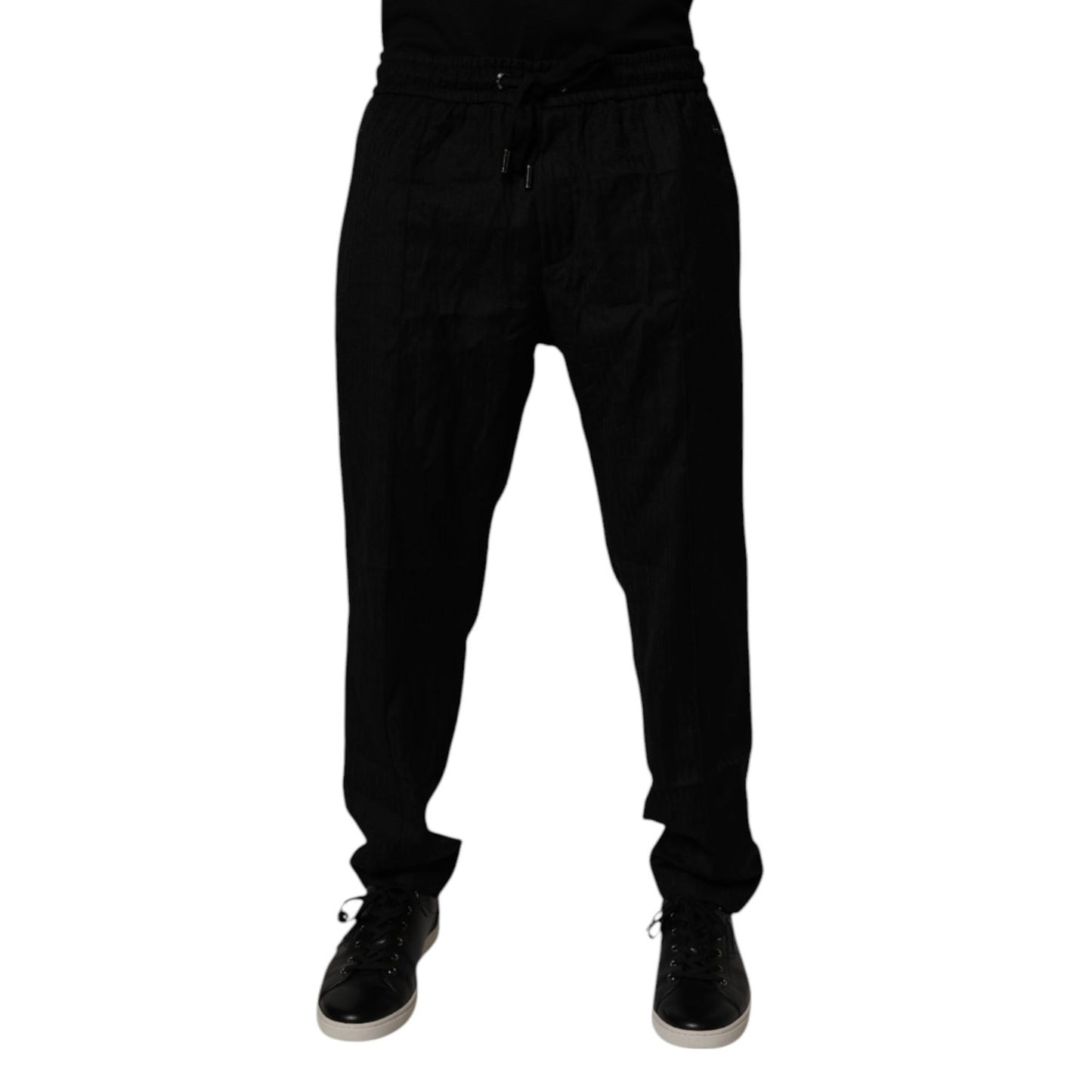 Dolce & Gabbana Black Wool Jogger Sweatpants Pants Dolce & Gabbana