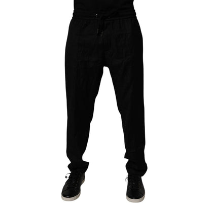 Dolce & Gabbana Black Wool Jogger Sweatpants Pants Dolce & Gabbana