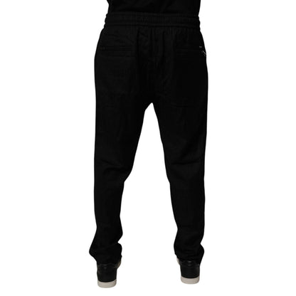 Dolce & Gabbana Black Wool Jogger Sweatpants Pants Dolce & Gabbana
