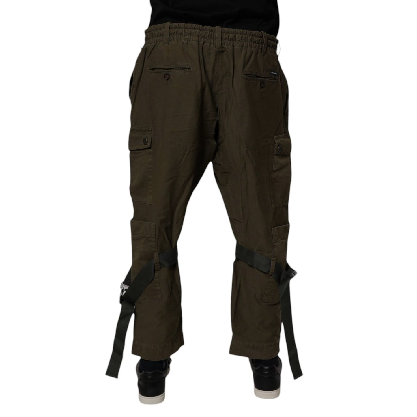 Dolce & Gabbana Brown Cotton Stretch Cargo Pants Dolce & Gabbana