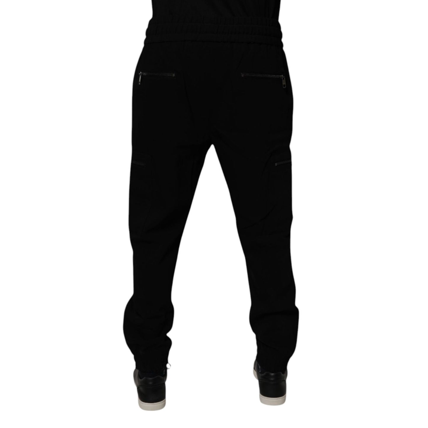 Dolce & Gabbana Black Wool Stretch Jogger Pants Dolce & Gabbana