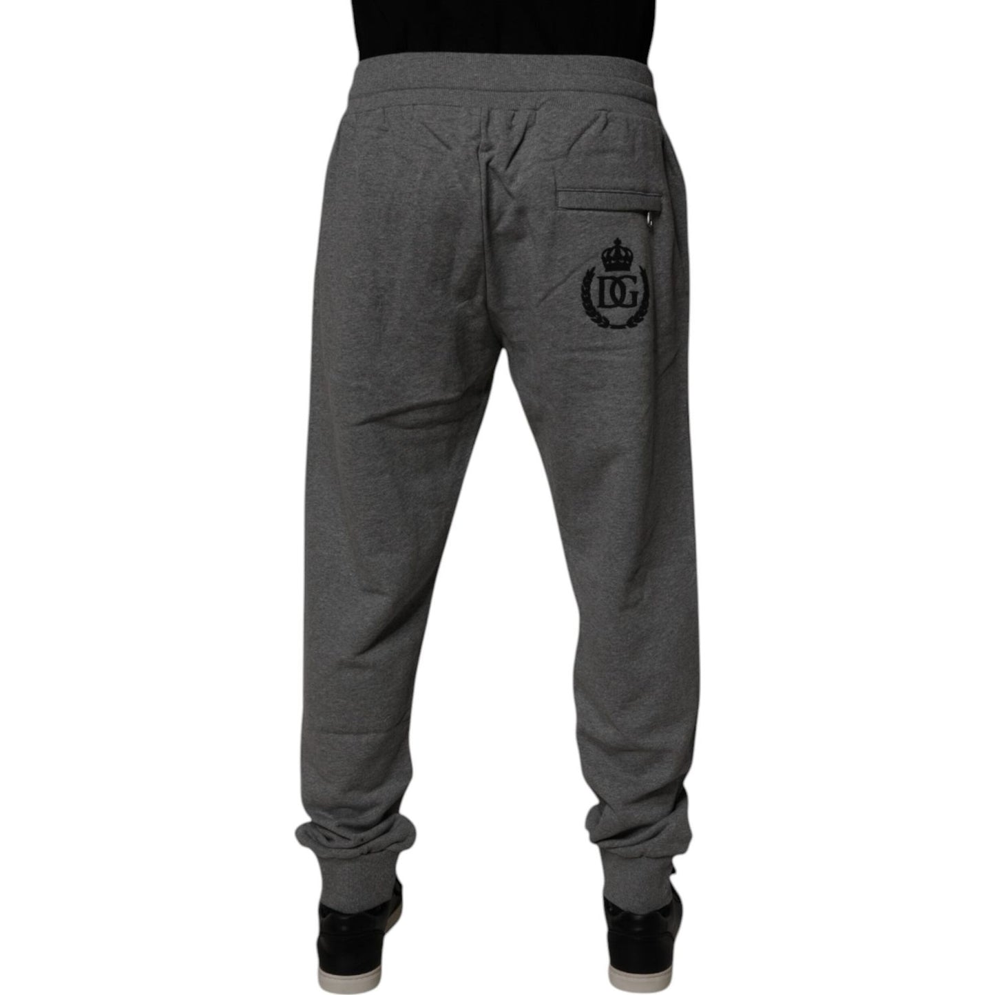 Dolce & Gabbana Gray Logo Cotton Jogger Men Sweatpants Pants PAN75716-54
