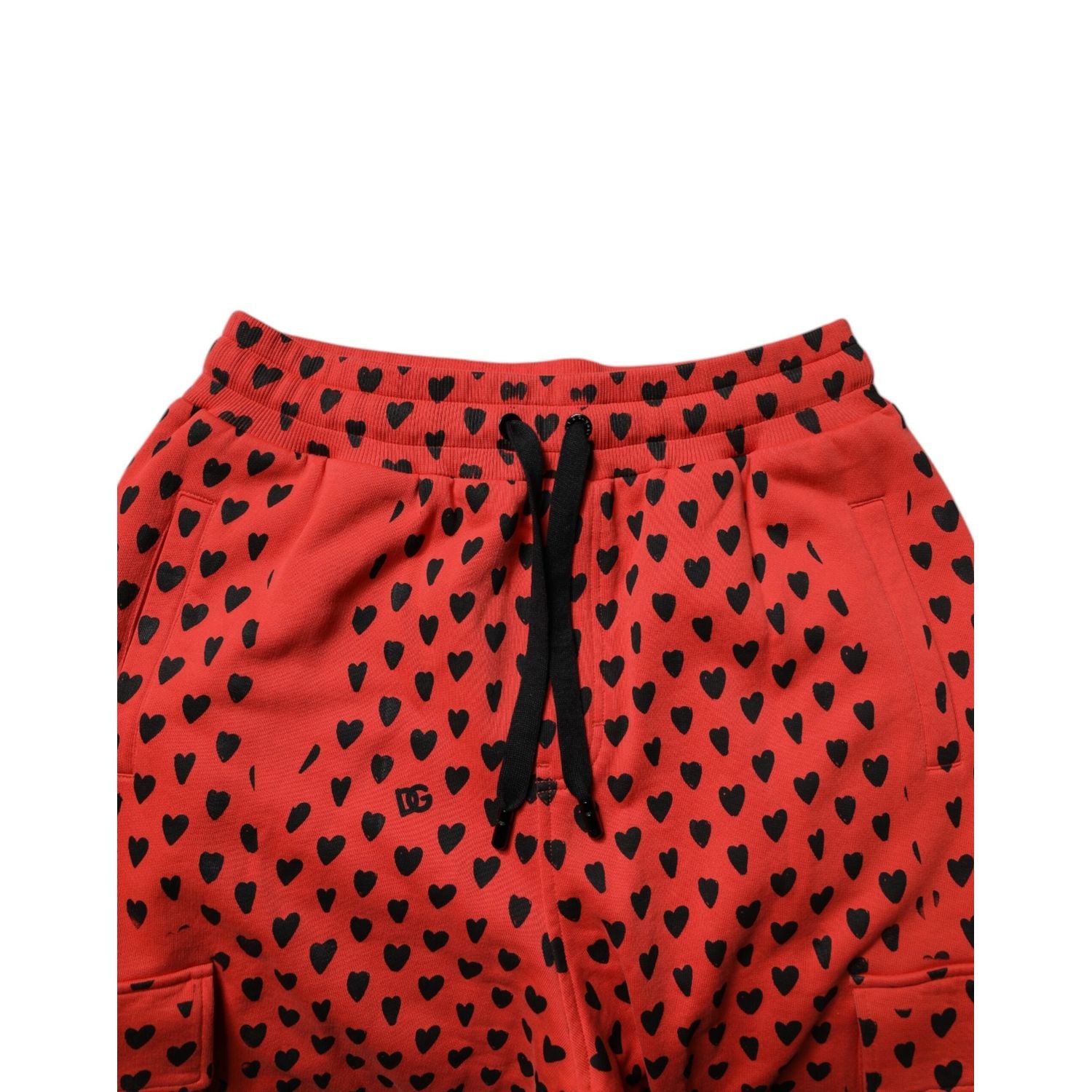 Dolce & Gabbana Red Hearts Cargo Jogger Men Sweatpants Pants