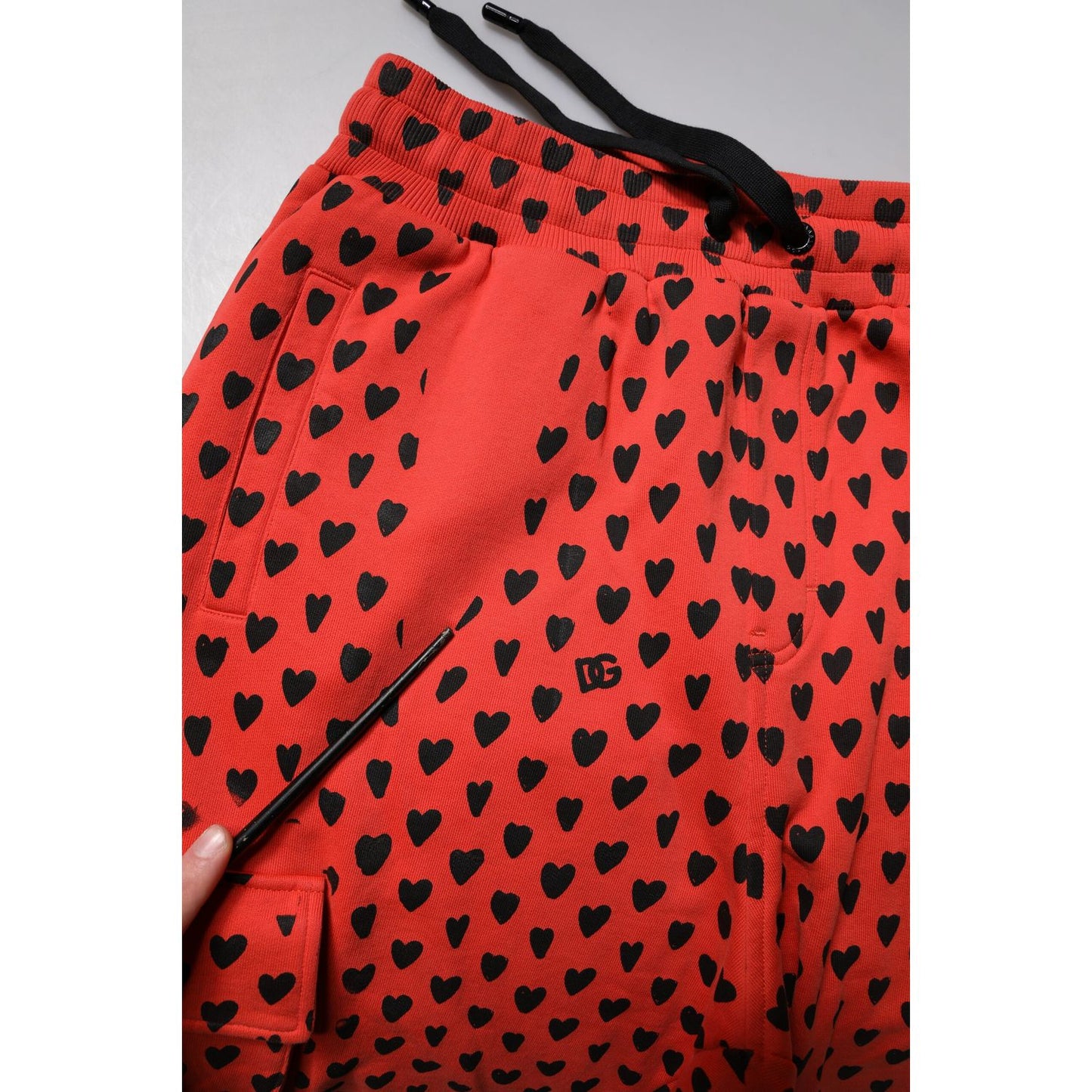 Dolce & Gabbana Red Hearts Cargo Jogger Men Sweatpants Pants Dolce & Gabbana
